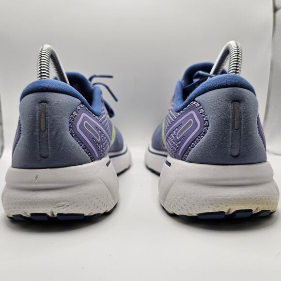 Brooks Ghost 14 Purple Print Dutch Lime Womens 7.5 Medium B Running Shoes - Picture 5 of 7